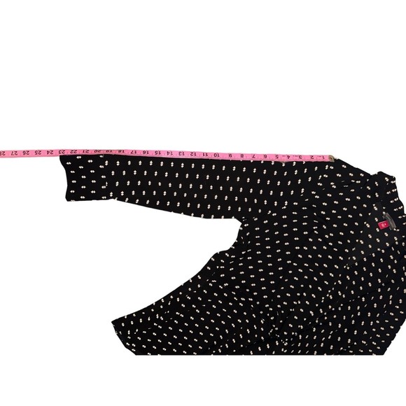 Vince Camuto Women's Long Sleeve V-Neck Top Blouse Black and White Size PL - Picture 5 of 9